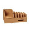 Hastings Home Device Organizing Caddy- For Tablets, Phones and Watches- Natural Bamboo Countertop Cord Management - 3 of 4