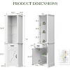 Heynemo 75'' Tall Storage Cabinet with LED Light, Farmhouse Pantry Cabinet with Tempered Glass Adjustable Shelves & Barn Door - 2 of 4