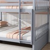 Sapphtopaz Space-Saving Full Over Full Bunk Bed with Twin Trundle, Simple Rubber Wood Bed Frame with Ladder and Guardrails for Bedroom, Kids Room - 2 of 4