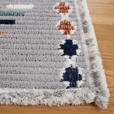Marrakesh Grey and Blue Rust 8' x 10' Hand-Knotted Wool Rug