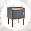 Costway Nightstand Bedside End Table with Door Cabinet for Living Room Bedroom - 3 of 4