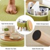 KTMBDW Storage Ottoman, Modern Round Footrest with Soft Padded Seat, Teddy Velvet Footstool with Wood Legs,Accent Small Table for Hallway, Living Room - 3 of 4