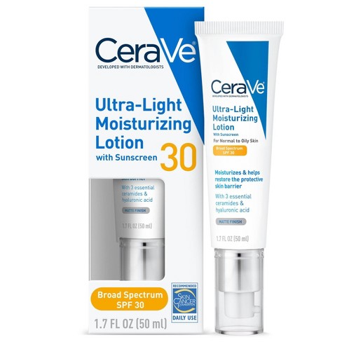 CeraVe Ultra-Light Face Lotion Moisturizer with Sunscreen - SPF 30 – 1.7oz - image 1 of 4