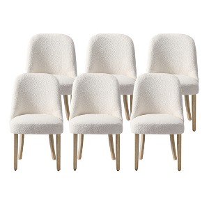 WestinTrends Genevieve Mid-Century Modern Upholstered Boucle Dining Chair (Set of 6) - 1 of 4