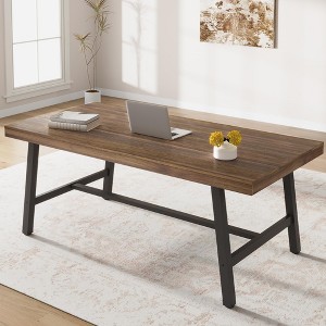 Industrial Computer Desk, Executive Pc Study Home Office Desk, Wood Simple Computer Desk, Writing Desk Computer Table Workstation for Home Office - 1 of 4