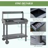 36'' Wooden Potting Bench Work Table with 2 Removable Wheels - 4 of 4