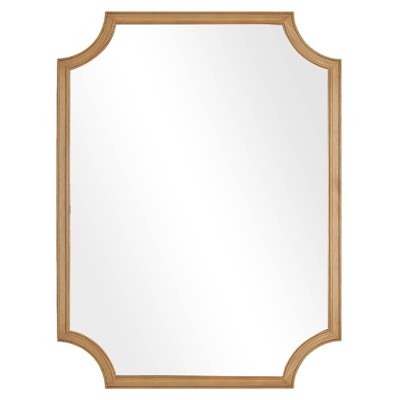 Natural Wood Scalloped Edge Wall Mirror 30" x 40"