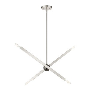 Livex Lighting Monaco 4 - Light Chandelier in  Brushed Nickel/Black Chrome - 1 of 4