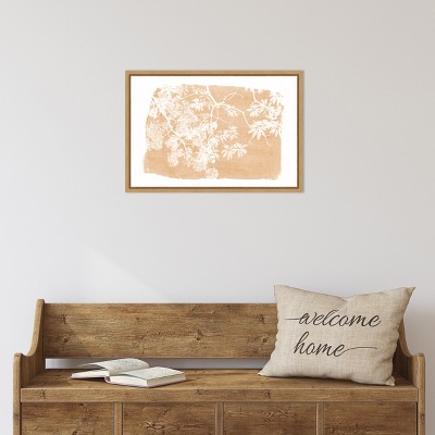 Sepia Abstract Tree Branches Canvas Wall Art, 23 x 16 inches