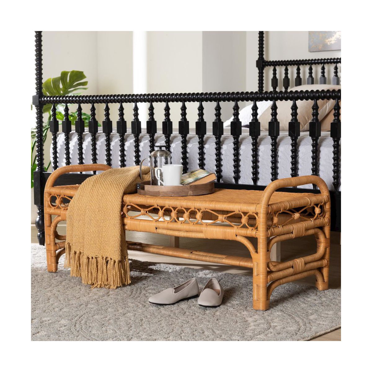 bali & pari,Ayala Natural Rattan Accent Bench - thumbnail 5