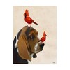 Trademark Fine Art -Fab Funky 'Basset Hound And Birds' Canvas Art - 2 of 4