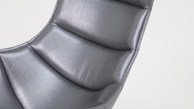 White LeatherSoft Armless Swivel Cocoon Chair