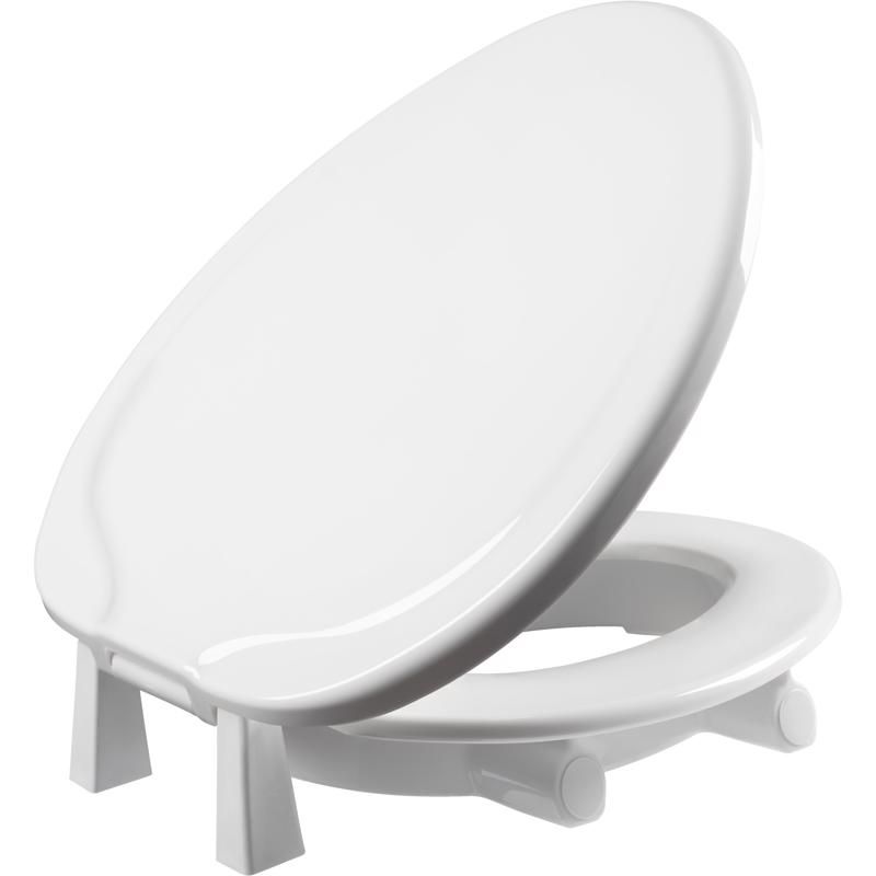 Bemis Independence Asurance Elongated White Plastic Toilet Seat (Pack of 2), 1 of 2