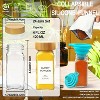 24 pcs 4oz Glass Spice Jars with 398 Labels and Bamboo Lids, Square Spice Bottles With Shaker Lids - 2 of 4