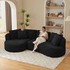 Dolonm 121" Modern Curved L-shaped Sofa,Compression Boneless Sofa,Minimalist Design,Corduroy Fabric,No Assembly,for Living Room,Bedroom - 3 of 4