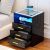 Fredees Contemporary Bedside Table with Drawer and Open Shelf, Wooden Nightstand, Side Table for Bedroom, Living Room, Office Storage Organizer - 4 of 4