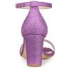 Allegra K Women's Gradient Glitter Chunky Heels Sandals - 3 of 4