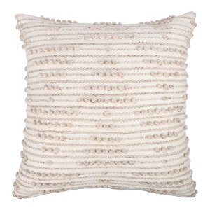 20" White and Natural Geometric Throw Pillow - 1 of 4