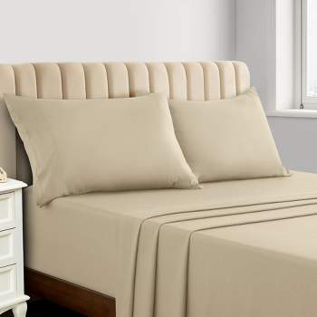 4 Piece Rayon From Bamboo Sheet Set Deep Pocket Cooling Solid Sheets - Lux Decor Collection