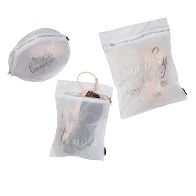 Simplify 3pc Printed Wash Bag Set Silver Print