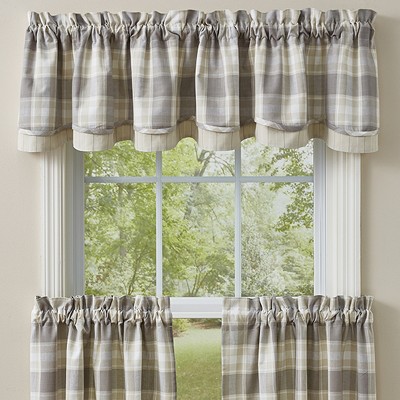 Window Curtain Valance Cedarberry  by Park Designs Layered Lined 