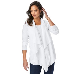 Jessica London Women's Plus Size Flyaway Cardigan - 1 of 4