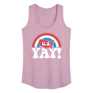 Women's - Instant Message - USA Yay Graphic Racerback Tank - 1 of 4
