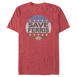 Men's Ferris Bueller's Day Off Save Campaign Button T-Shirt - 1 of 4