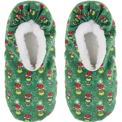 The Grinch, Sock Slippers For Kids, Fleece Lining And Stipple Sole, Md (kids 11-3) : Target