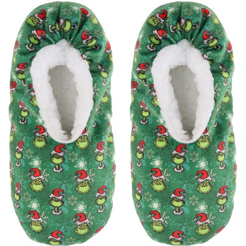 The Grinch Sock Slippers For Kids Fleece Lining And Stipple Sole Target