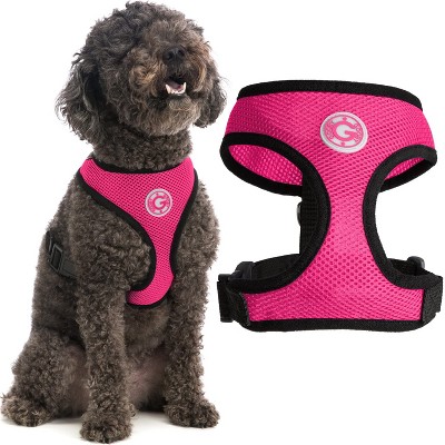 Gooby Soft Mesh Harness, Small Dog Harness with Breathable Mesh, Flamingo Pink, Large