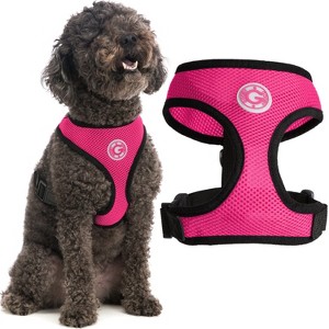 Gooby Soft Mesh Harness, Small Dog Harness with Breathable Mesh, Flamingo Pink, Large - 1 of 1