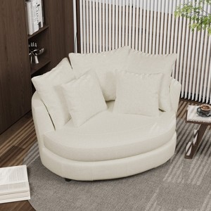 Mlmh & Kngwa 55.1" W Oversized Modern Reading Sofa Chair With 5 Pillows - 1 of 4