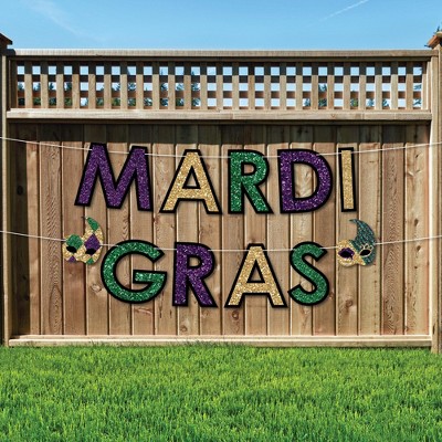 Big Dot Of Happiness Colorful Mardi Gras Mask - Lawn Decorations - Outdoor  Masquerade Party Yard Decorations - 10 Piece : Target