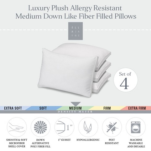 Ella Jayne Gusseted Medium Density Plush Down Alternative Pillow, For ...