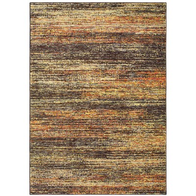 Oriental Weavers Atlas 8037C Gold/ Charcoal Indoor Area Rug - 1'10" x 3'2"