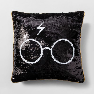 Harry Potter Throw Pillow Black/Gold 