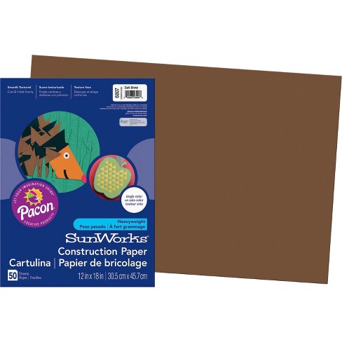 Pacon Prang Construction Paper Dark Brown 12 X 18 50 Sheets Per Pack 5  Packs (pac6807-5) : Target