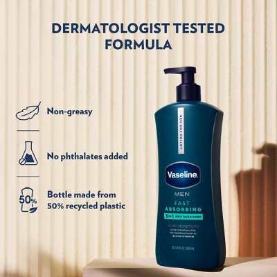 Vaseline Intensive Care Men's Fast Absorbing Hand and Body Lotion Scented - 20.3 fl oz/3ct