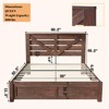 AMERLIFE Farmhouse Bed Frame with 49.2" Barn Door Headboard - 2 of 4