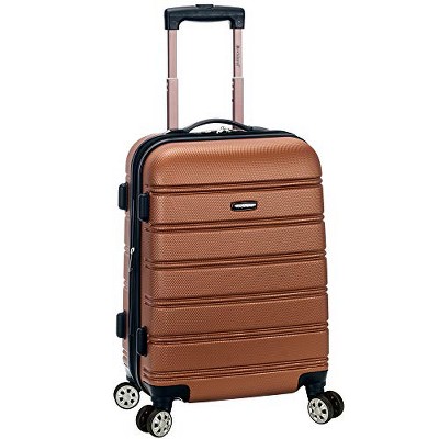 Rockland Melbourne Hardside Expandable Spinner Wheel Luggage Brown Carry-On 20-Inch