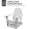 Oversized Adirondack Chair, Outdoor Fire Pit and Porch Seating, Classic Log Lounge w/ Built-in Cupholder - 4 of 4