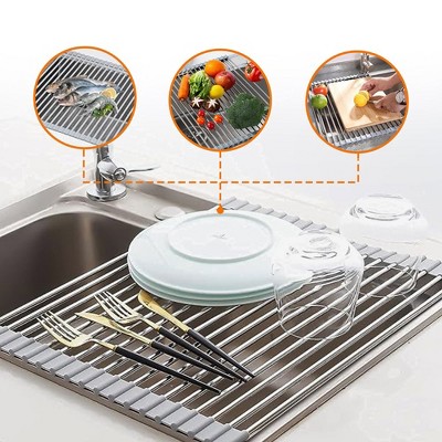 Stainless Steel Foldable Over-the-Sink Dish Rack