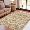 Modern Washable Area Rug for Living Room, Floral Pattern Throw Carpet with Non Slip Backing, Low Pile Stain Resistant Floor Cover - 3 of 4