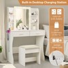 Sapphtopaz Vanity Desk with Mirror and Lights Dressing Table with Drawer, Storage Cabinet, 3 Adjustable Lighting Colors for Bedroom - 2 of 4