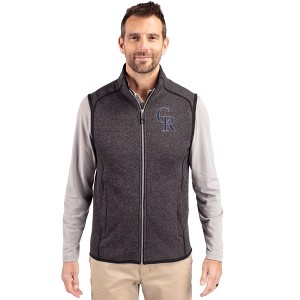 Colorado Rockies Cutter & Buck Mainsail Sweater-Knit Mens Full Zip Vest - 1 of 1