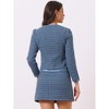 INSPIRE CHIC Women's Outfits Plaid Tweed Short Blazer and Skirt Suit Set 2 Pieces - 3 of 4