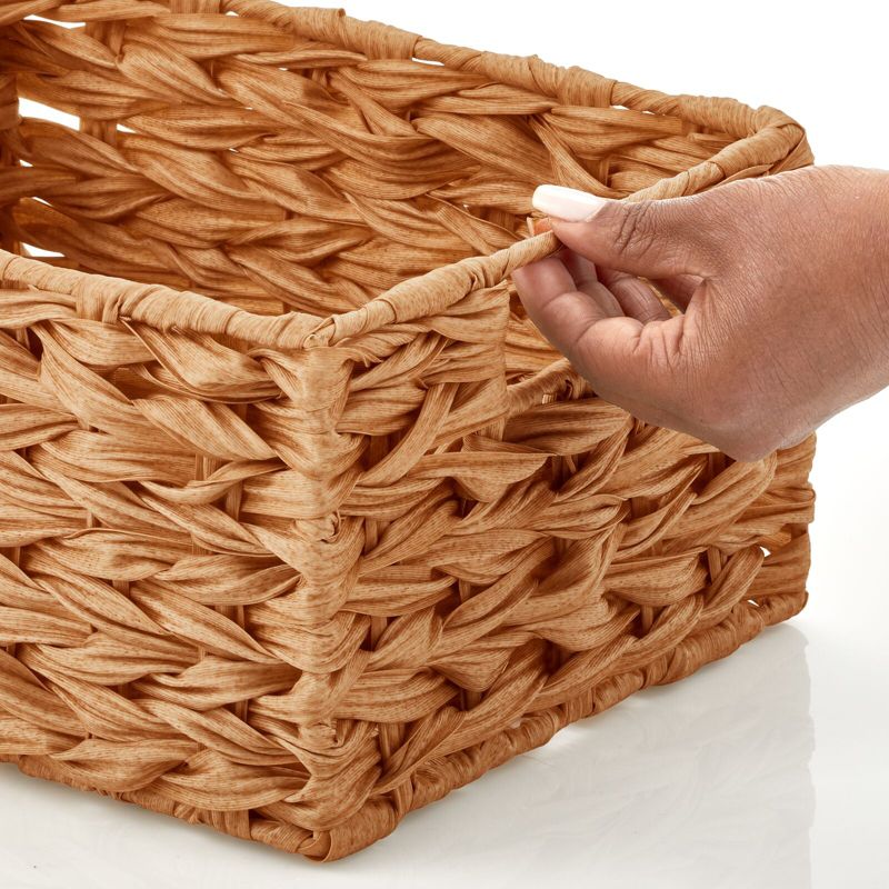 mDesign Woven Farmhouse Pantry Food Storage Bin Basket Box, 5 of 9