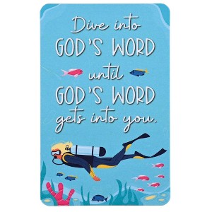 Dicksons BKMPK-512 Dive Into The Word Scuba Diver Themed Sea Blue 2.5 x 4 Paper Encouraging Durable Laminated Bookcard Bookmark, Pack of 12 - 1 of 2