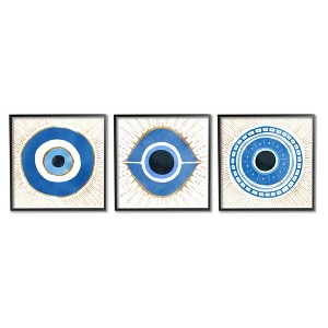 Stupell Industries Spiritual Evil Eye Mati Symbol 3pc Framed Giclee Art Set - 1 of 4